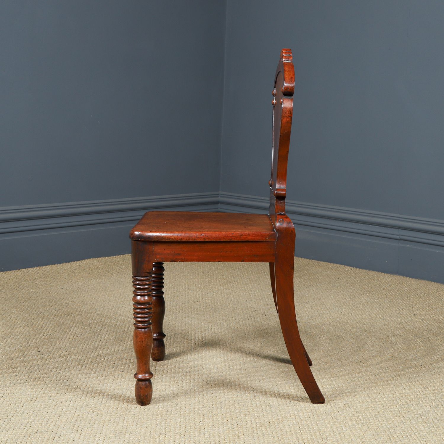 345.0 Antique English Regency Mahogany Hall / Occasional Side Chair (Circa 1830) photo