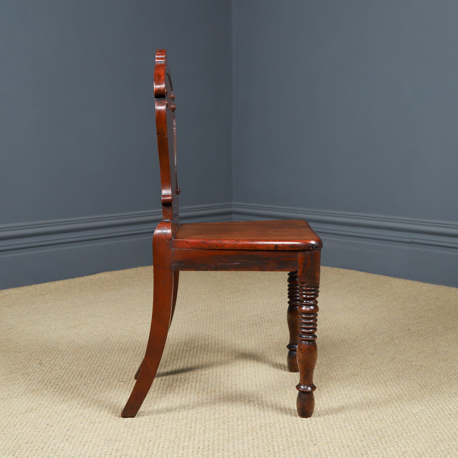 photo vinterior Antique English Regency Mahogany Hall / Occasional Side Chair (Circa 1830)