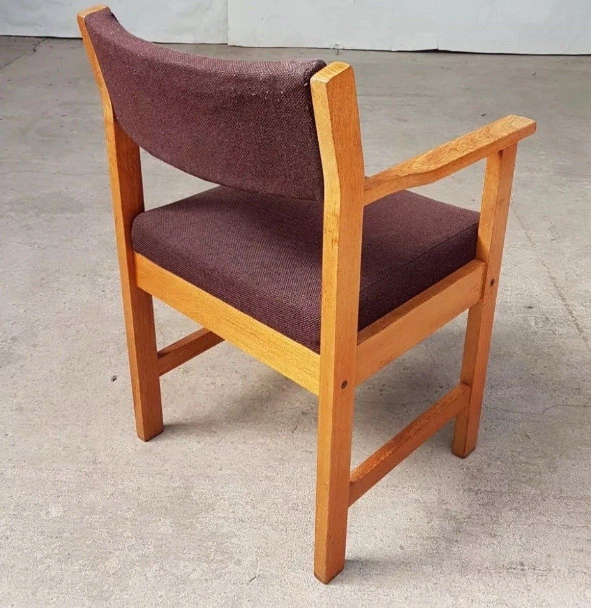 Vtg Late Mid Century Danish Oak Desk Chair Side Armchair Retro R1056 photo for sale