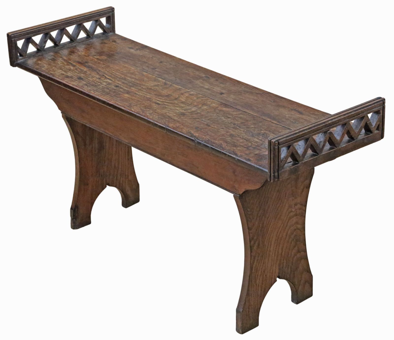 Antique 19th Century Arts & Crafts Decorative Oak / Elm Window Seat – Fine Quality