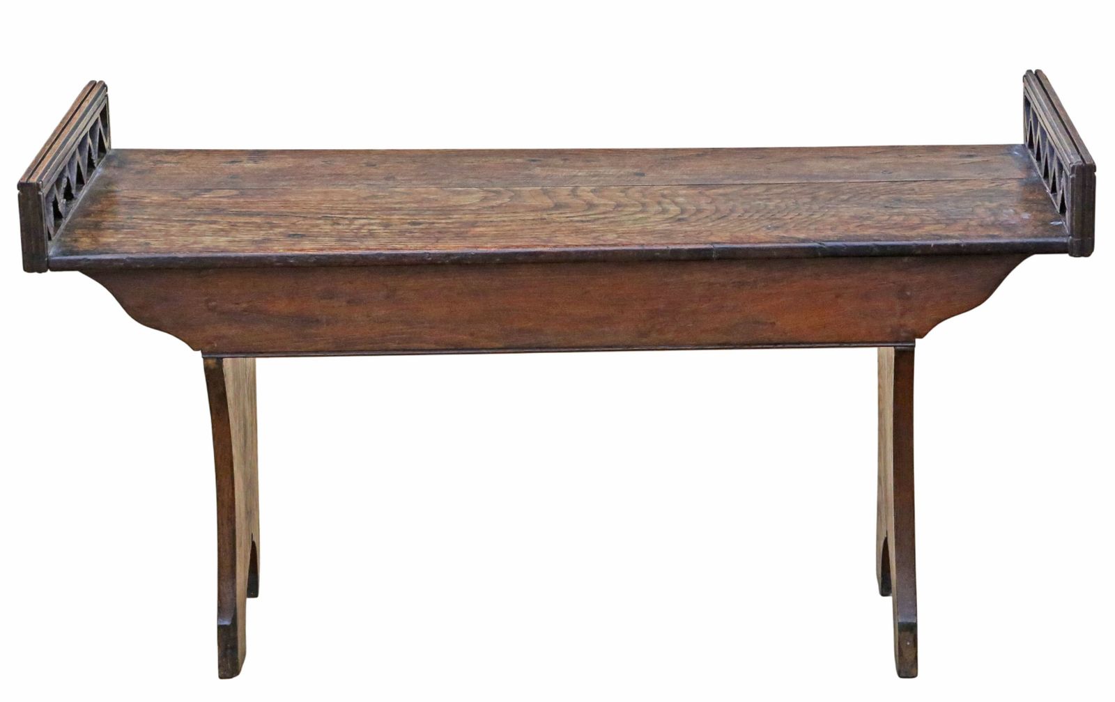 Antique 19th Century Arts & Crafts Decorative Oak / Elm Window Seat – Fine Quality photo Furniture