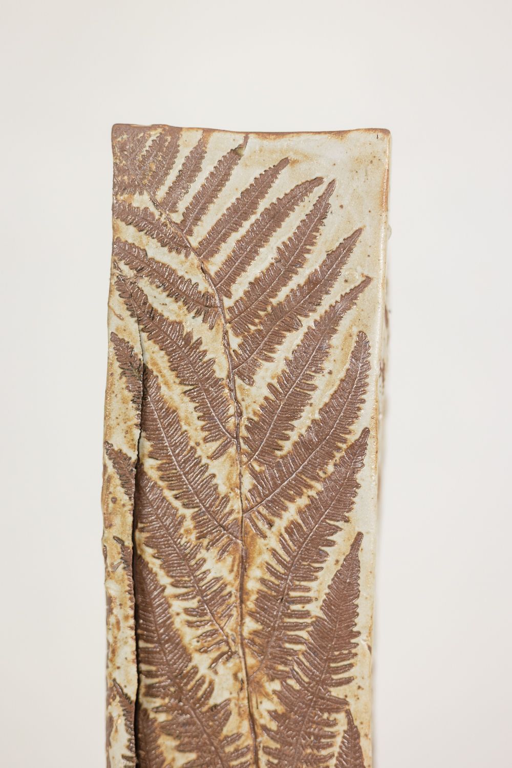 Brutalist Style Stoneware Vase With Plant Decoration. 1970s. photo Home Decor