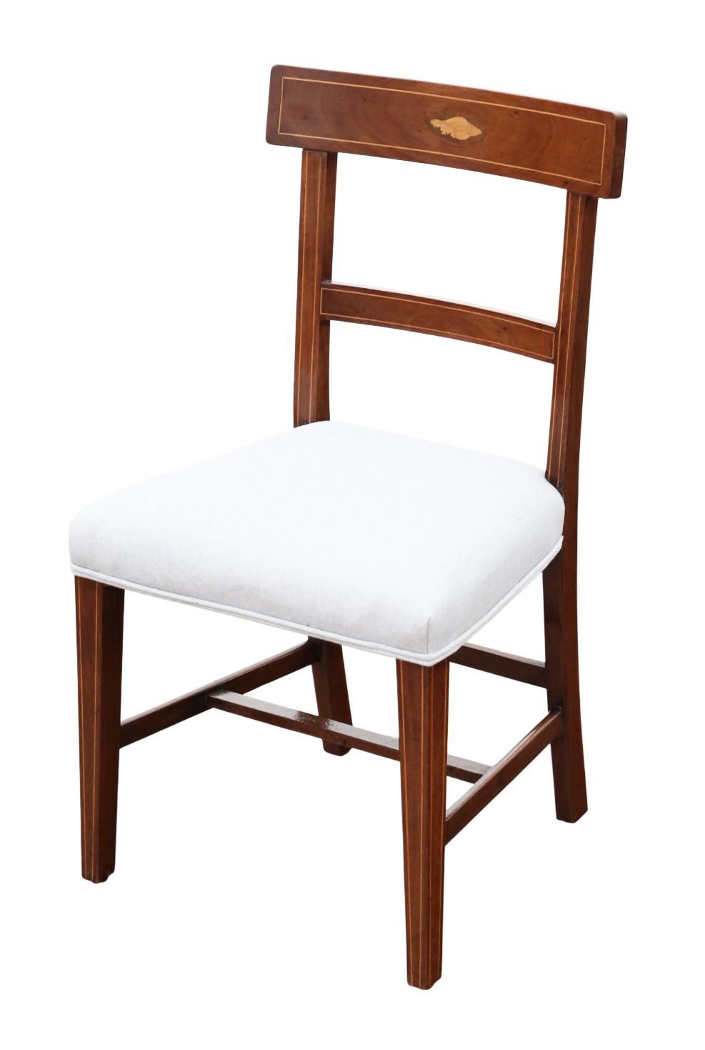 Antique 19th Century Set Of 8 Inlaid Mahogany Dining Chairs – Shell Marquetry photo for sale