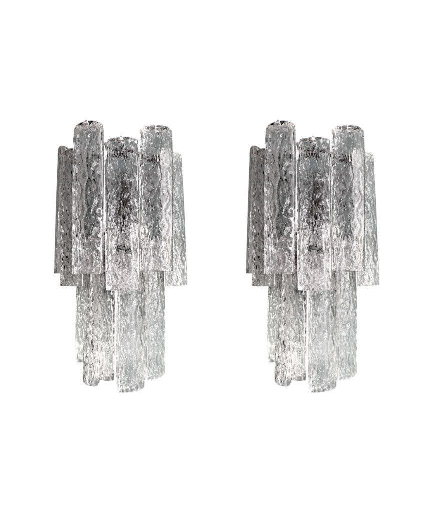 A Pair Of Large 1960s Murano Glass "Tronchi" Wall Socnces By Tony Zuccheri For Venini photo 2200.0