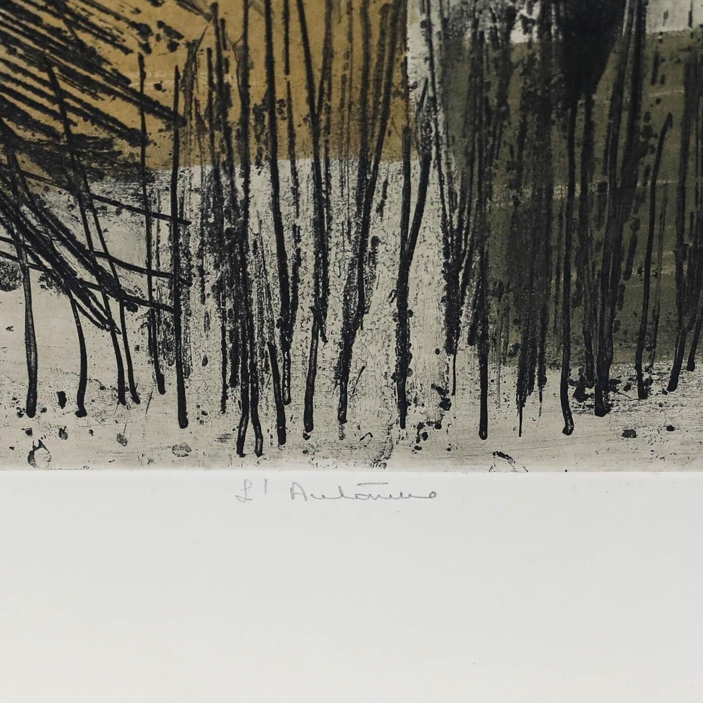 Betty Connal Peebles (1935 1999)   20th Century Collagraph, L'automne photo for sale