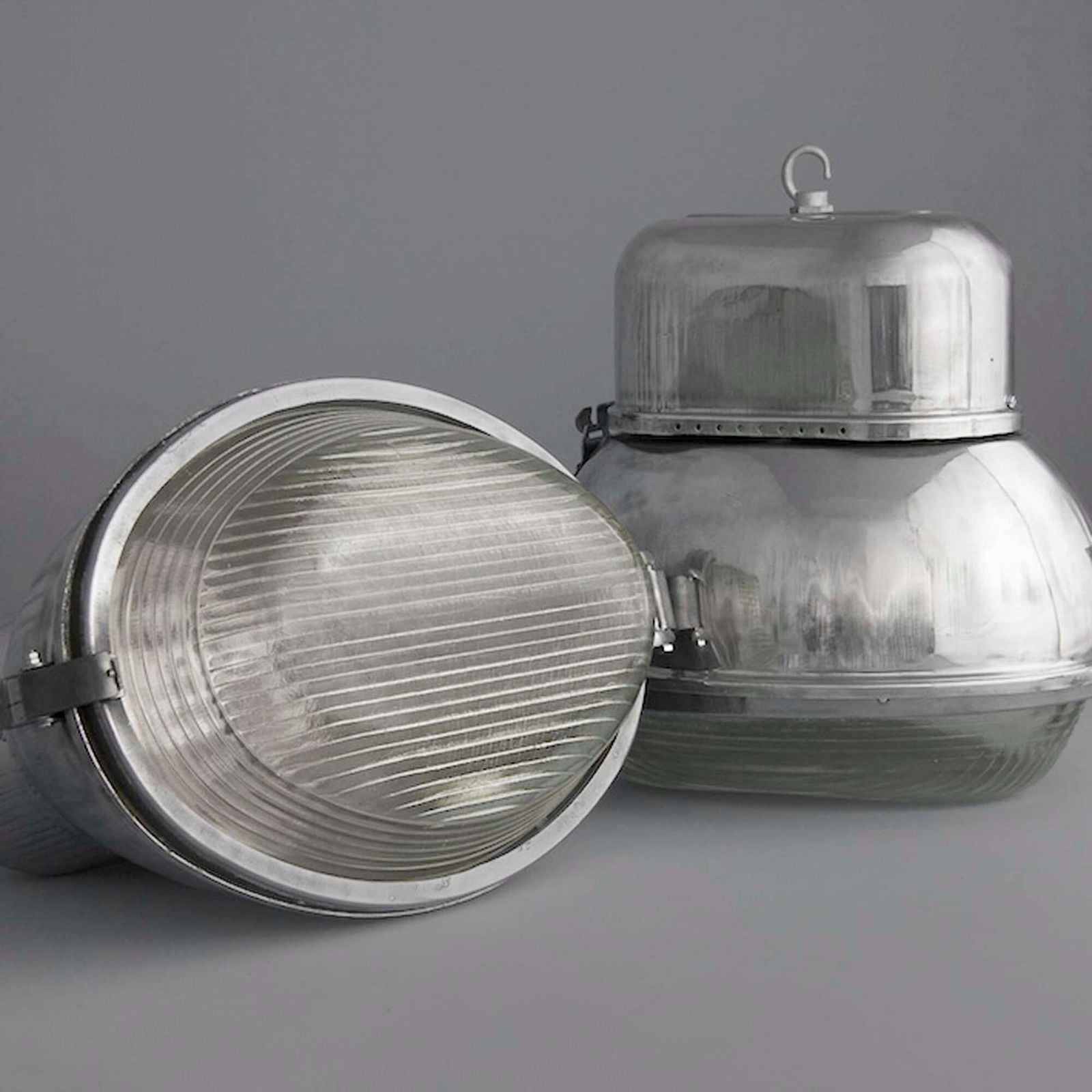 Mid Century Eastern Europe Street Lantern Pendant With Prismatic Glass 1960s photo 764.0