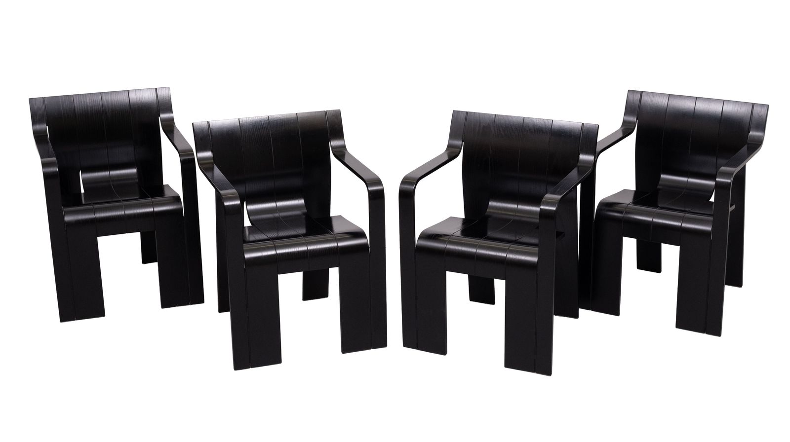 Gijs Bakker Strip Stoelen Met Armleuningen, Jaren 1970, Nederland