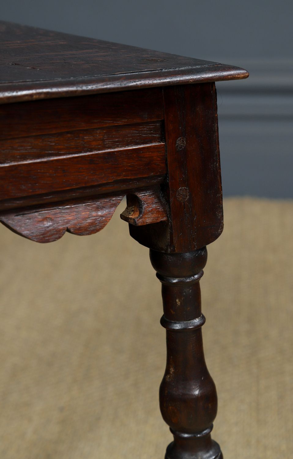 photo buy Antique English Pair Of 17th Century Style Oak Joint Stools / Occasional / Bedside Tables (Circa 1880)