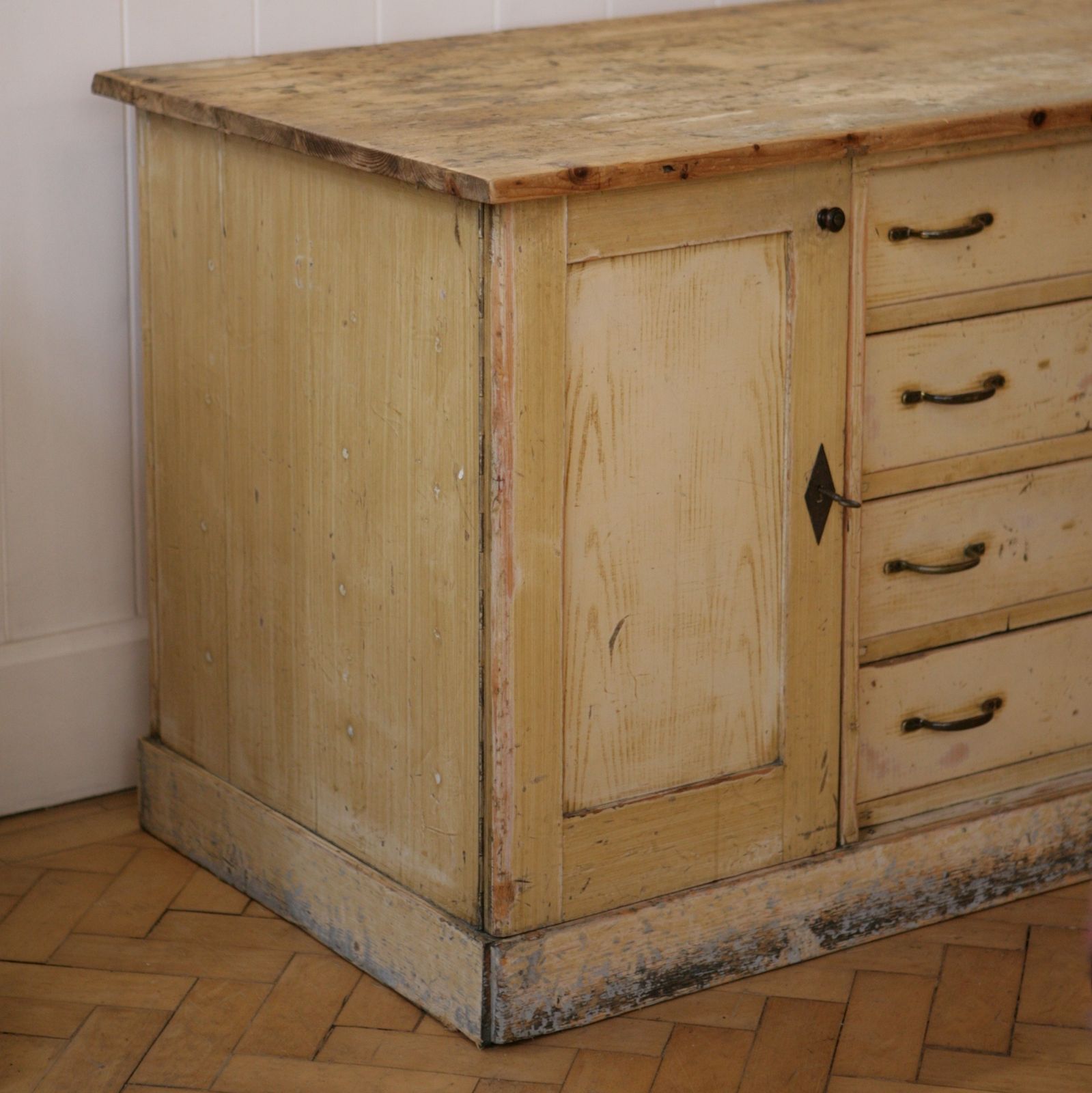 Large English Painted Pine Shop Counter photo 1100.0
