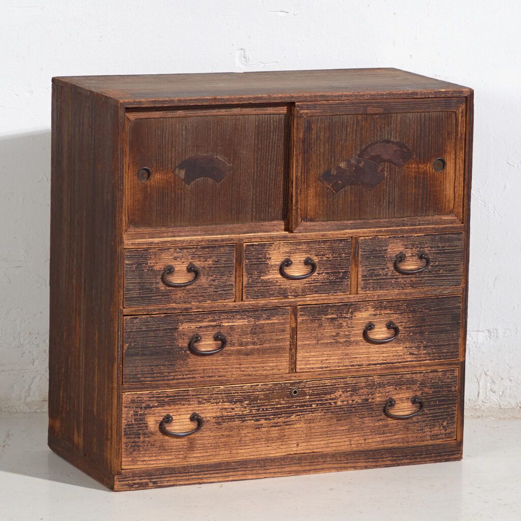 Antique Chest Of Drawers With Sliding Door – Taishō / Showa Period (C.1920 1945) #92