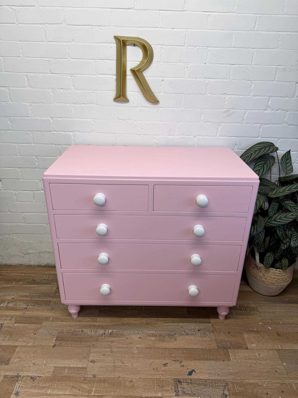Blush Pink Chest Of Drawers | Professionally Refurbished photo furniture
