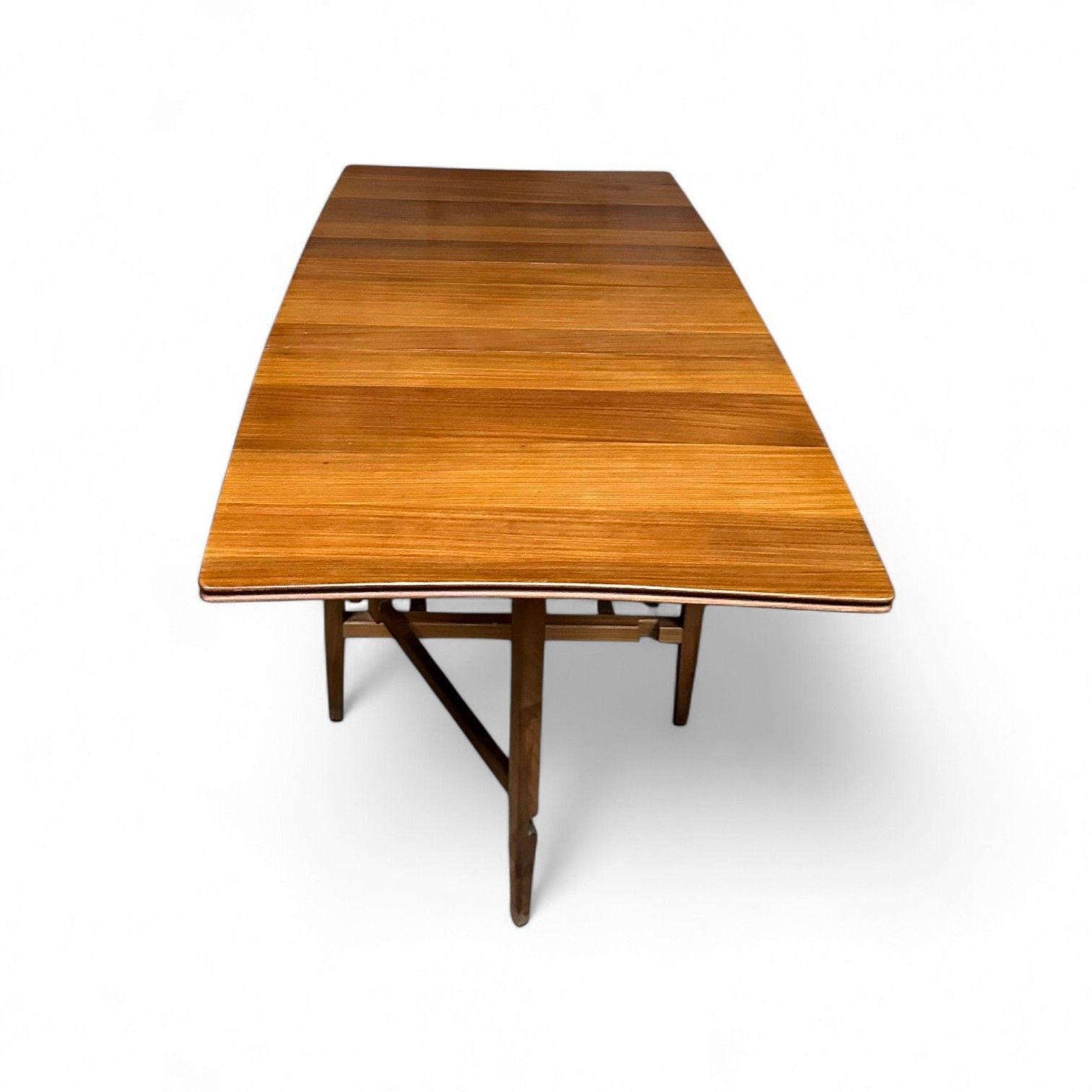 Walnut  Dining Table Drop Leaf Mid Century Retro C1960s photo vintage