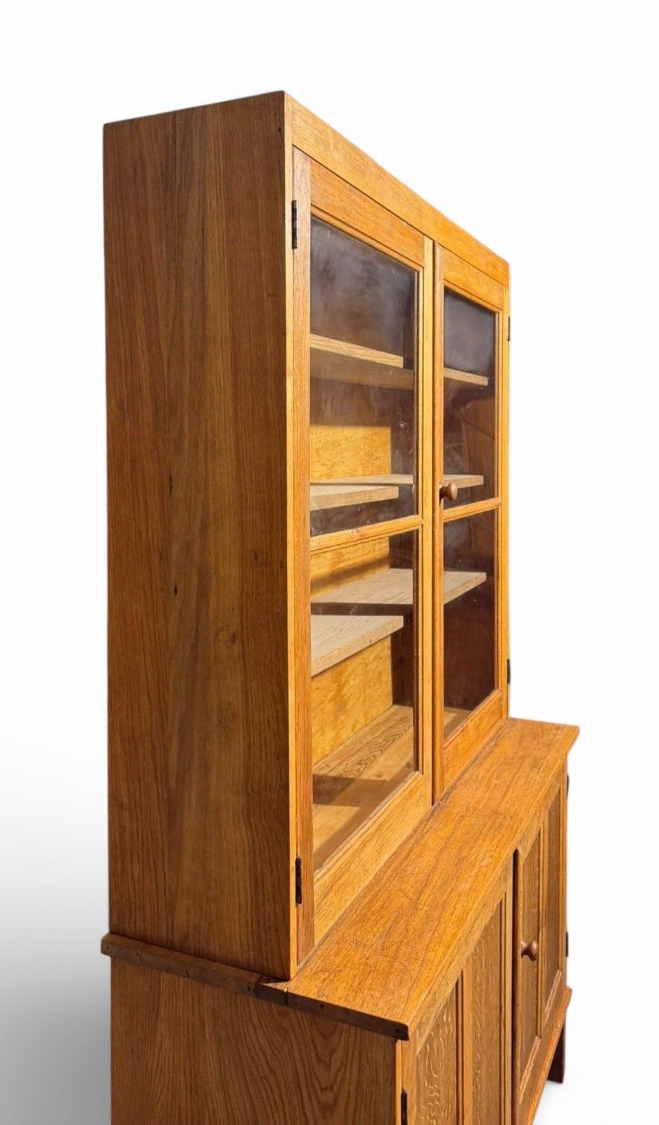 photo buy Vintage Golden Oak Old School College Bookcase Lab Bookcase C1950s