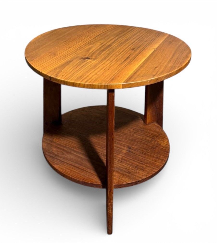 Antique Art Deco Figured Walnut Coffee Table Two Tier C1950s photo furniture