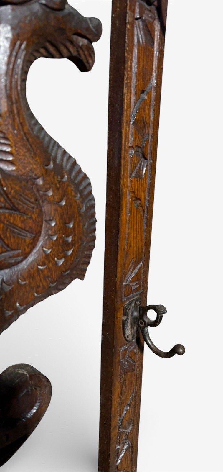 Antique Green Man Carved Oak Hall Stand Coat Stand C1880s Superior Quality photo 345.0