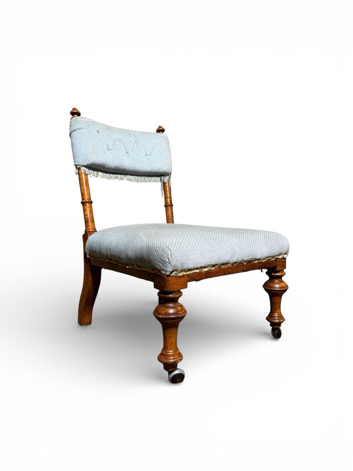 Antique Victorian Solid Walnut Nursing Chair C1890s