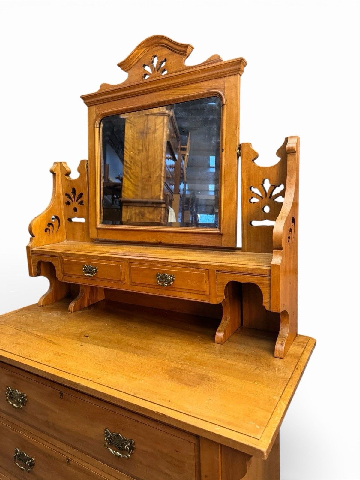 Antique Edwardian Satin Wood Dressing Table Dressing Chest C1900s Decorative photo furniture