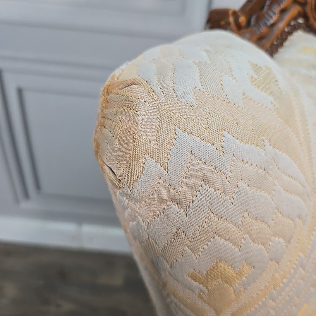 Antique Style Carved Shell Back Chair – Bedroom Slipper Seat Cabriole Queen Anne photo vinterior