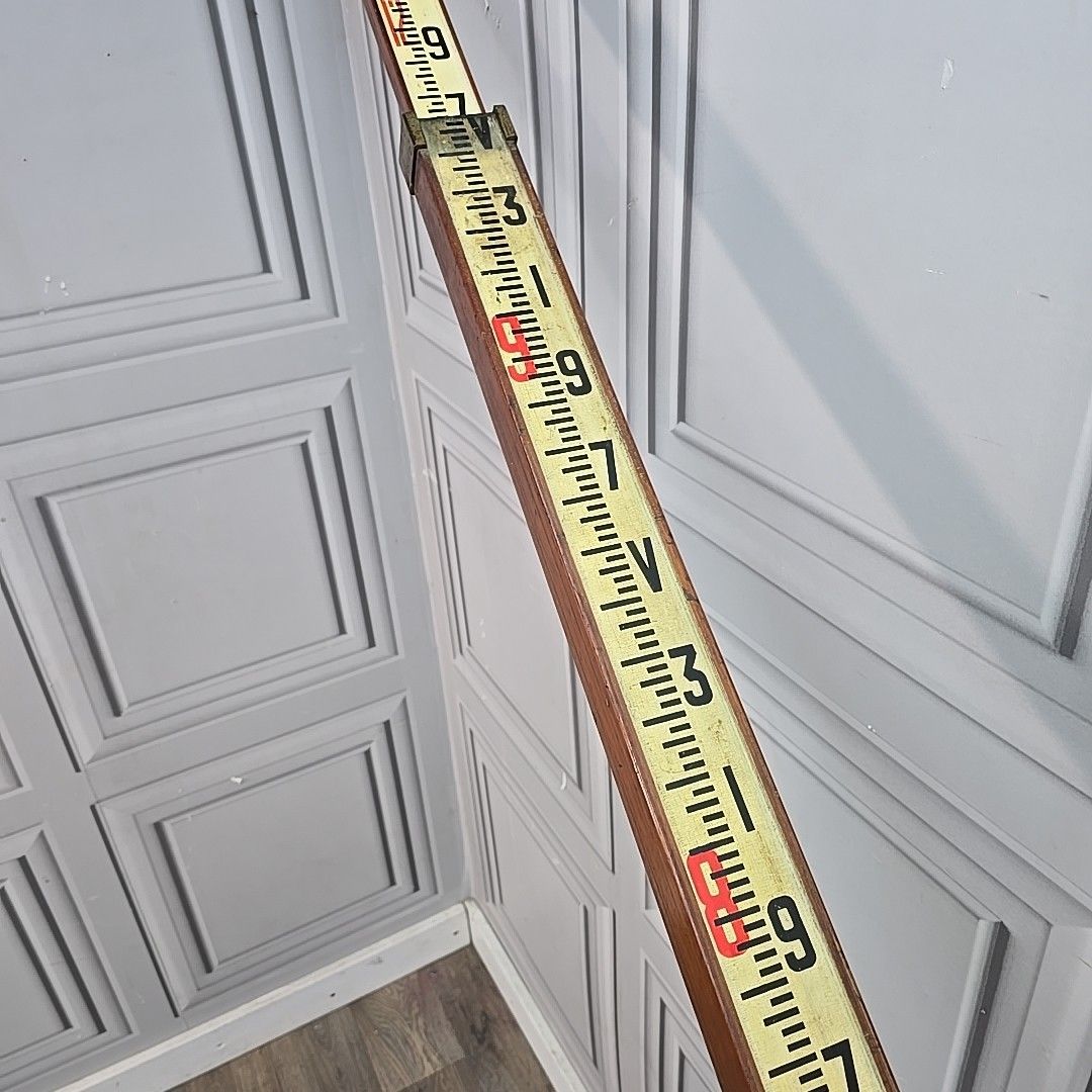 Antique Wood & Brass Surveyor’s Rod Measuring Staff – Halden & Co Of Manchester photo Home Decor