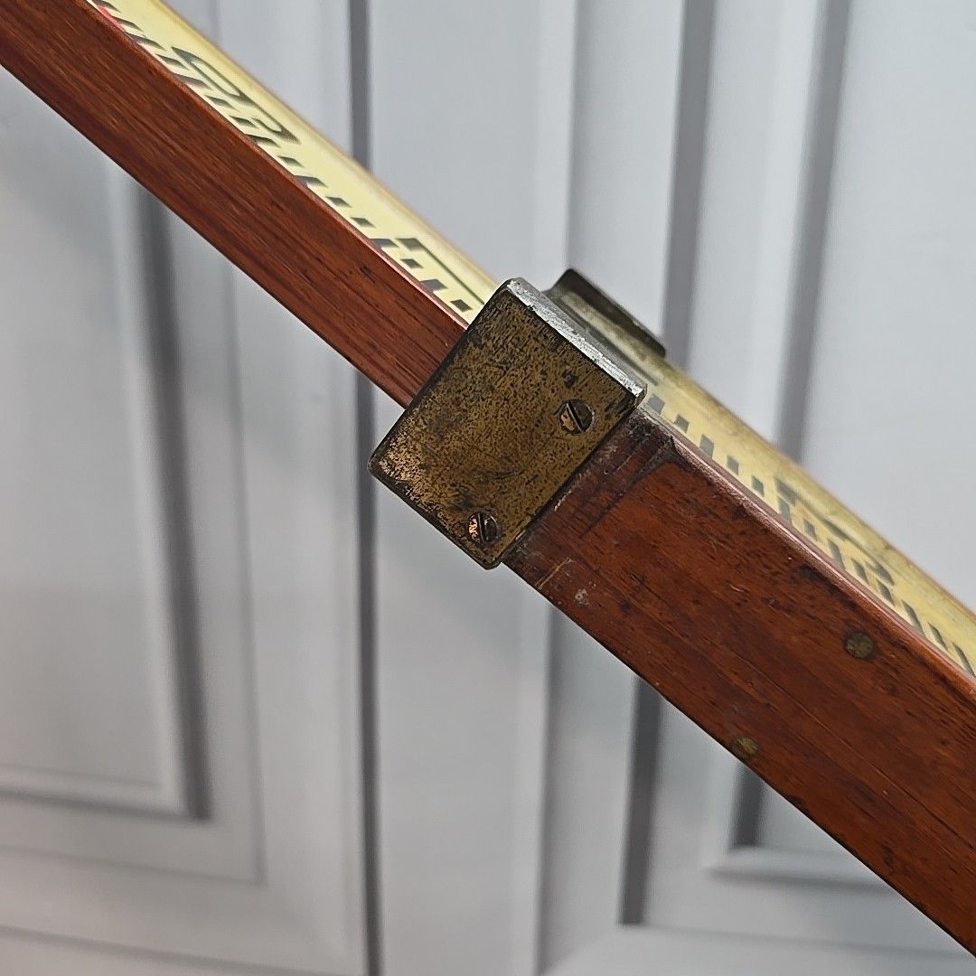 Antique Wood & Brass Surveyor’s Rod Measuring Staff – Halden & Co Of Manchester photo vintage