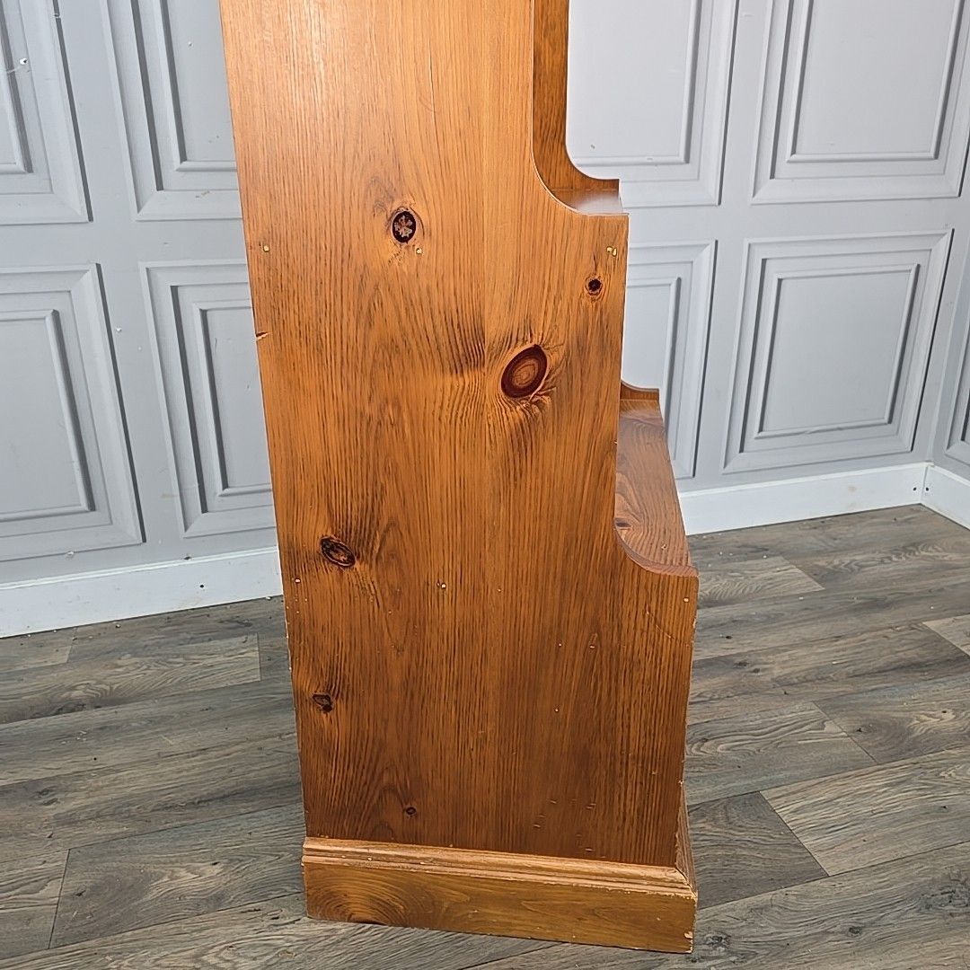 Furniture Retro Vintage Waterfall Bookcase Solid Wood Pine Rustic Farmhouse Shelving Unit photo