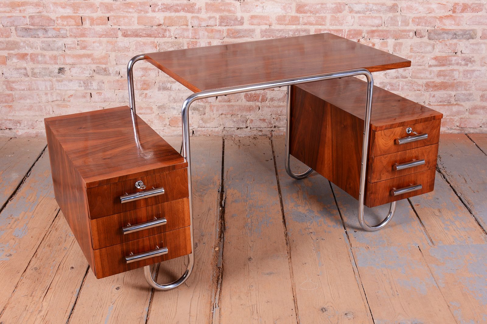 Restored Bauhaus Writing Desk, By A. Lurcat For Kovona, Walnut, Czech, 1920s photo furniture