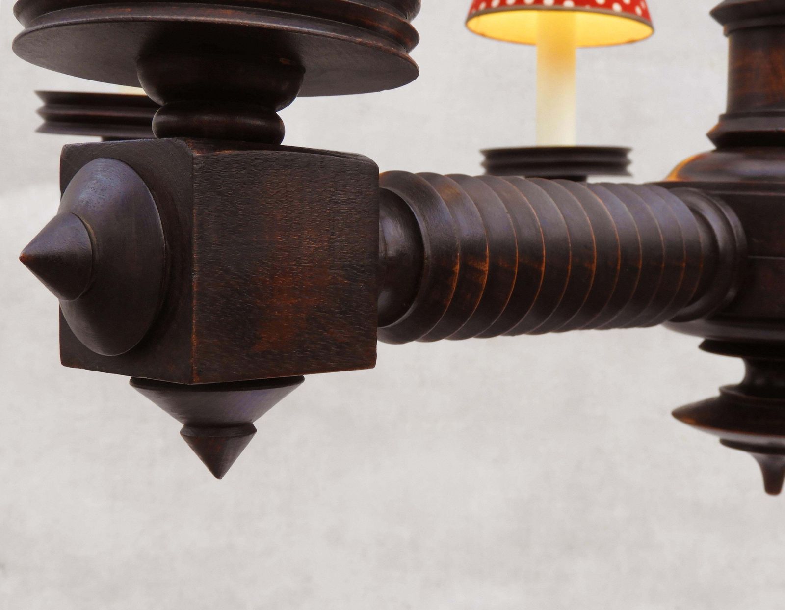 Monumental Charles Dudouty Brutalist Six Arm Chandelier C1940s France photo vintage