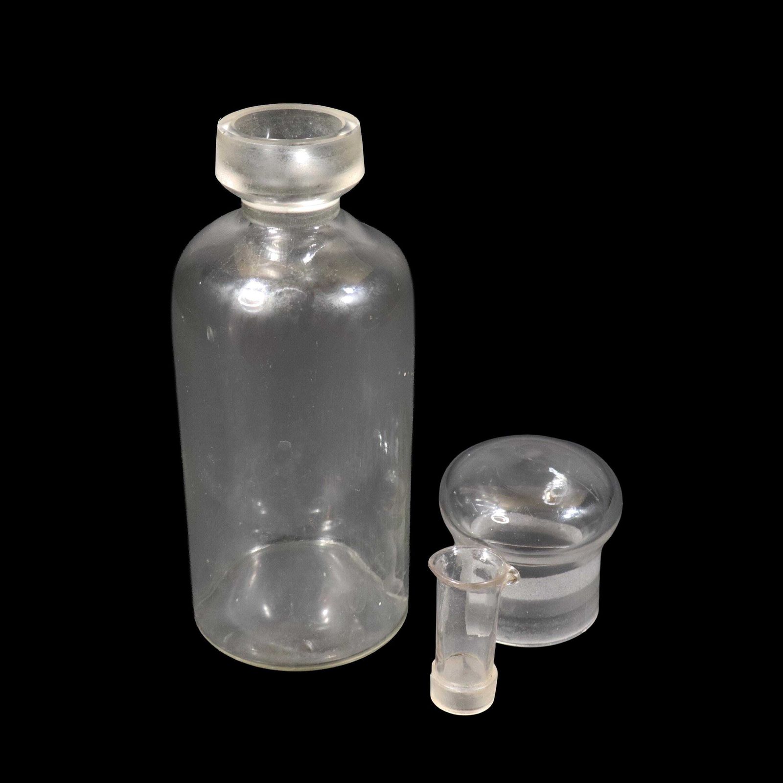 photo furniture Antique French Laboratory Oil Bottle With Large Domed Glass Stopper, 1900s Medical Curiosity