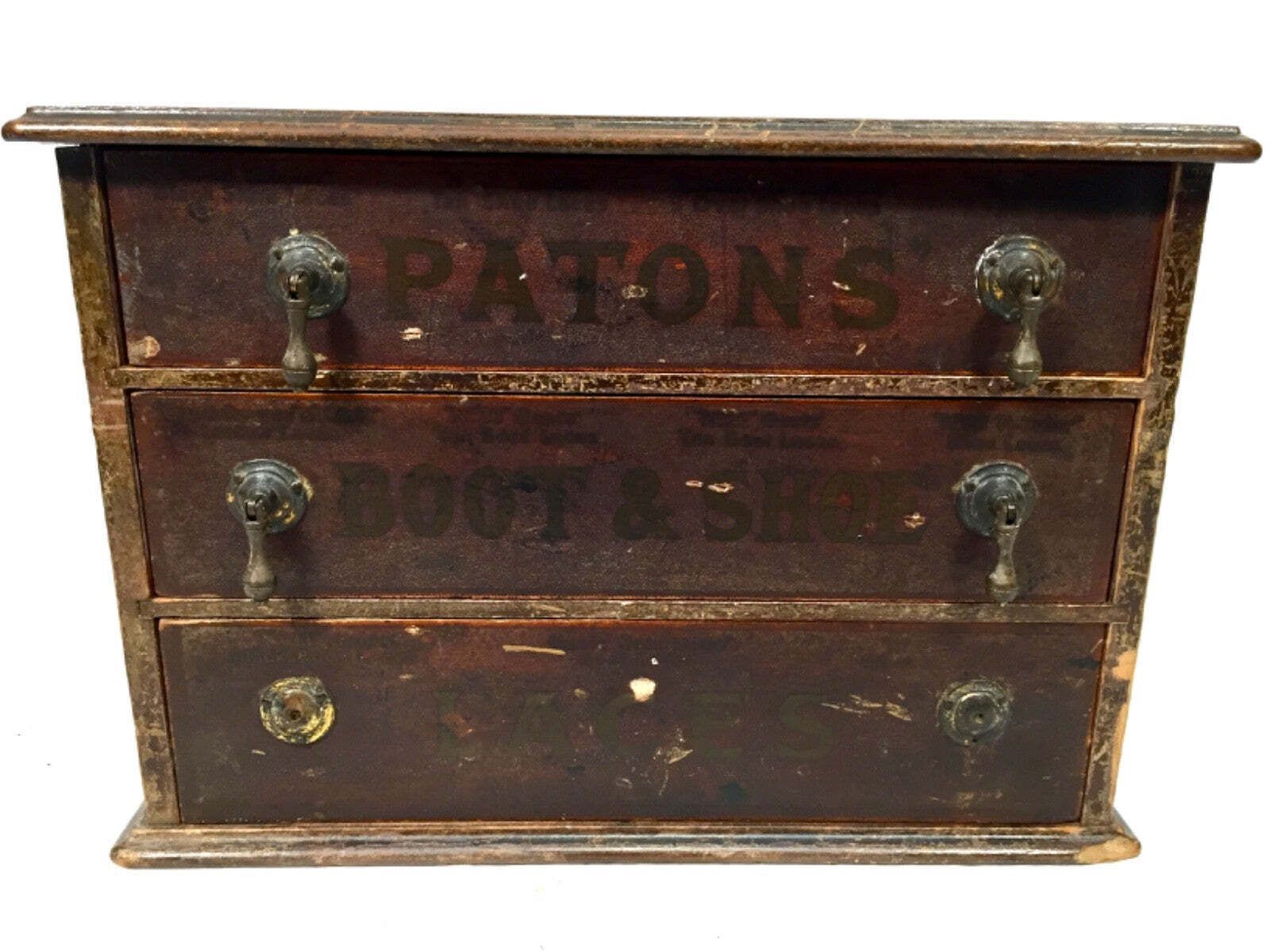 Antique Advertising Paton's Laces Haberdashery Shop Counter Drawers Cabinet photo buy