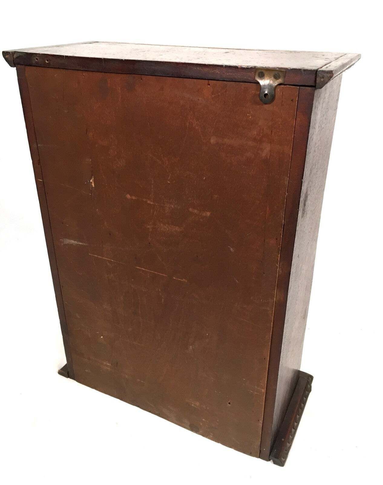 Furniture Antique 1920s Wooden Hand Carved Smokers Cabinet / Cupboard / Box With Key photo