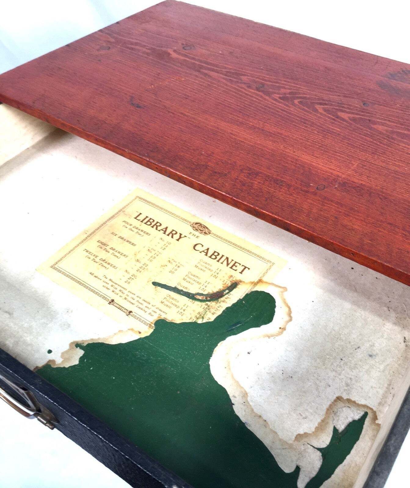219.0 Antique Pair Of 'Advance Library' Wooden Drawers / Desktop Filling Box C.1920 photo