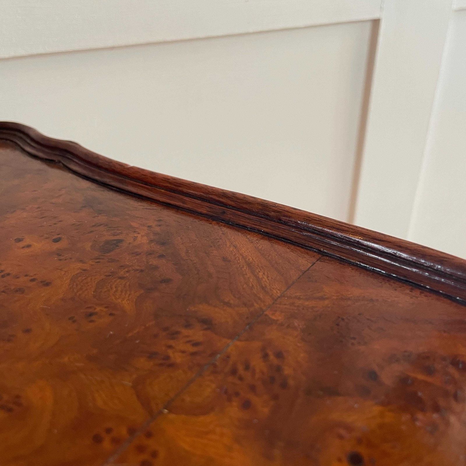 Antique Wooden Tables Nesting 3 Wood Ornate Carved Nest Burr Walnut Art Deco Plant Stands Table End Side Serpentine Vintage Set photo buy