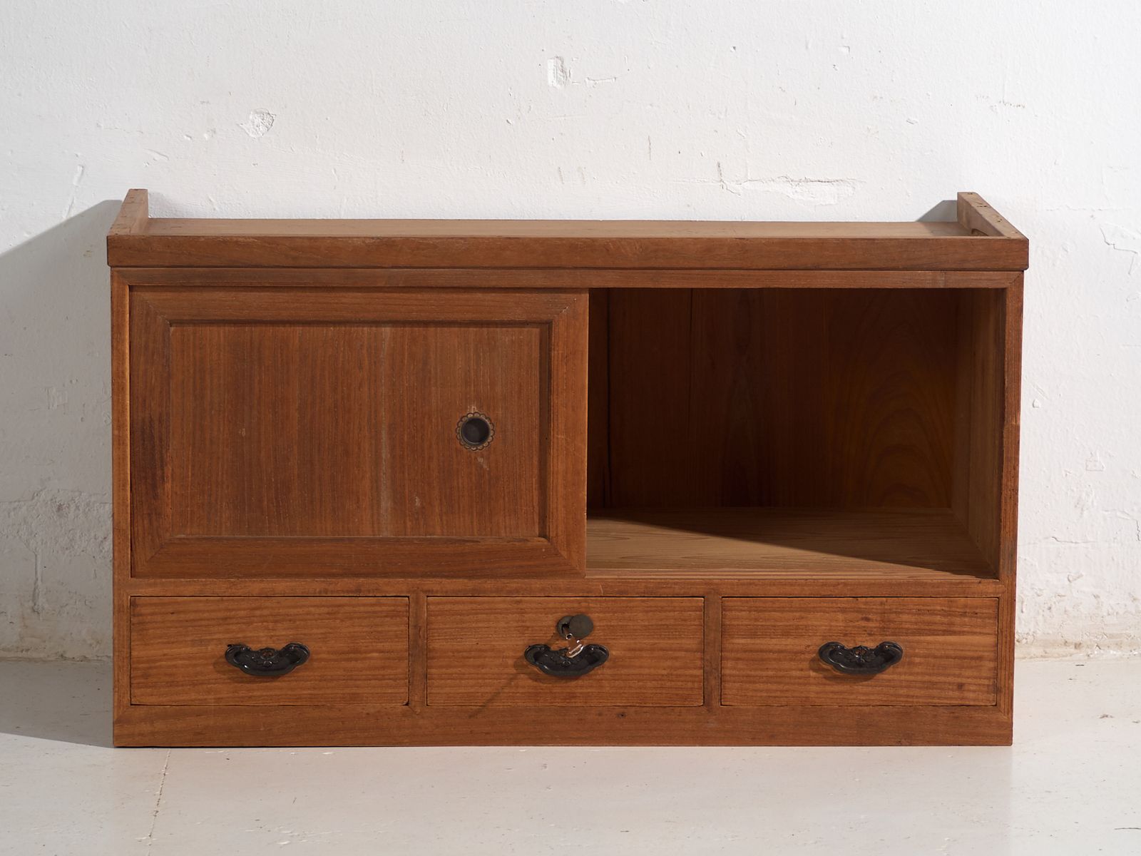 photo for sale Antique Low Cabinet With Sliding Doors – Taishō / Showa Period (C.1920 1970)