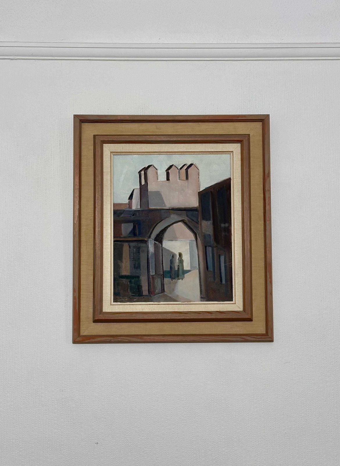 Original Mid Century Swedish Oil On Canvas – “Entrance” By Reuben Hedin – Vintage & Framed – 55 × 63 Cm (21.7" × 24.8") photo Art