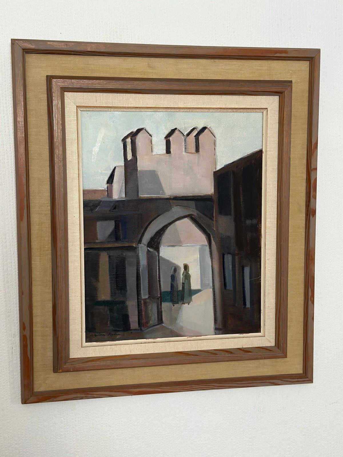 photo vinterior Original Mid Century Swedish Oil On Canvas – “Entrance” By Reuben Hedin – Vintage & Framed – 55 × 63 Cm (21.7" × 24.8")