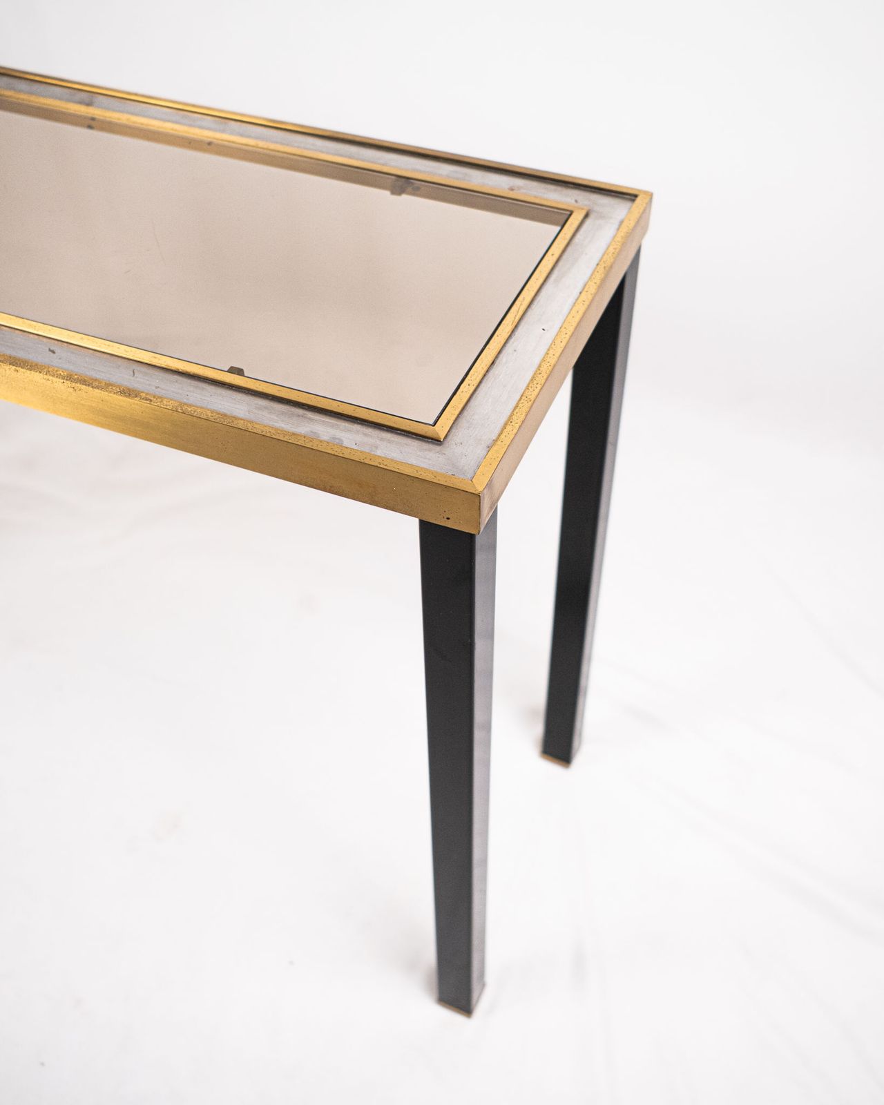 Elegant Metal Console In The Style Of Willy Rizzo, Italy, 1970s photo vinterior