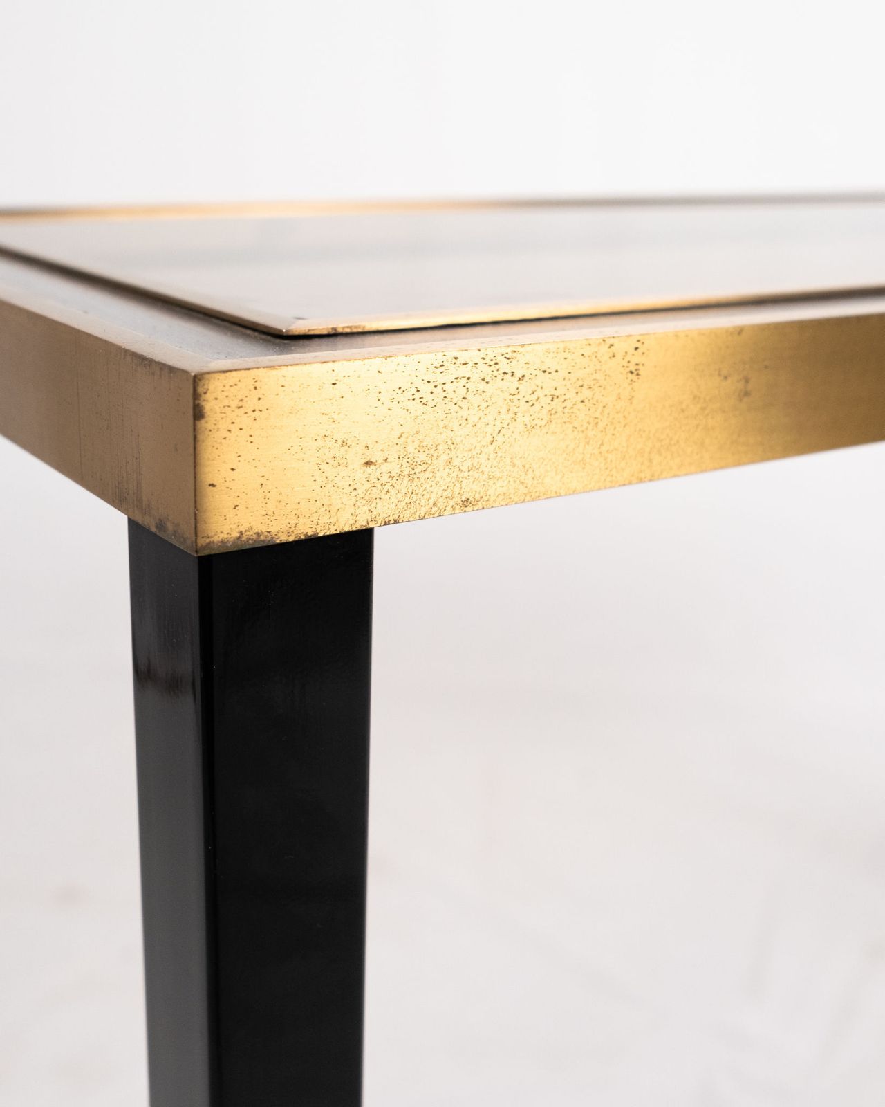 Furniture Elegant Metal Console In The Style Of Willy Rizzo, Italy, 1970s photo