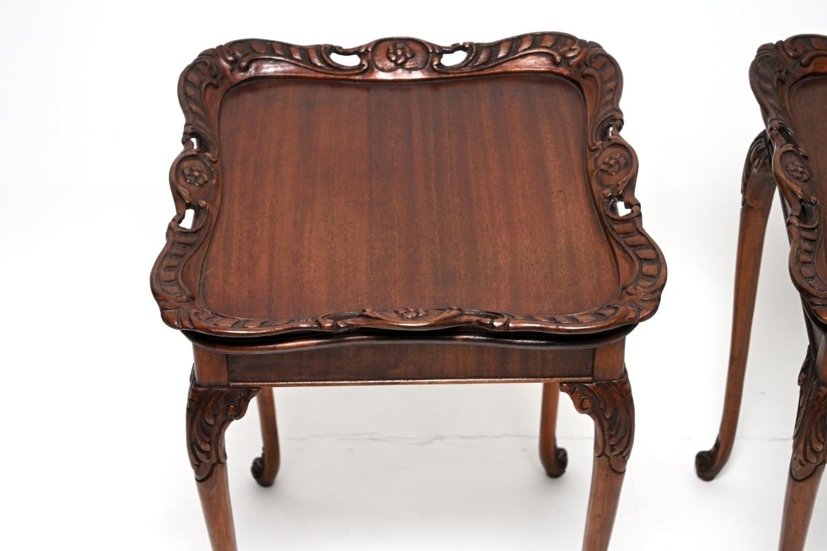 Pair Of Antique Mahogany Tray Top Side Tables photo 1099.0