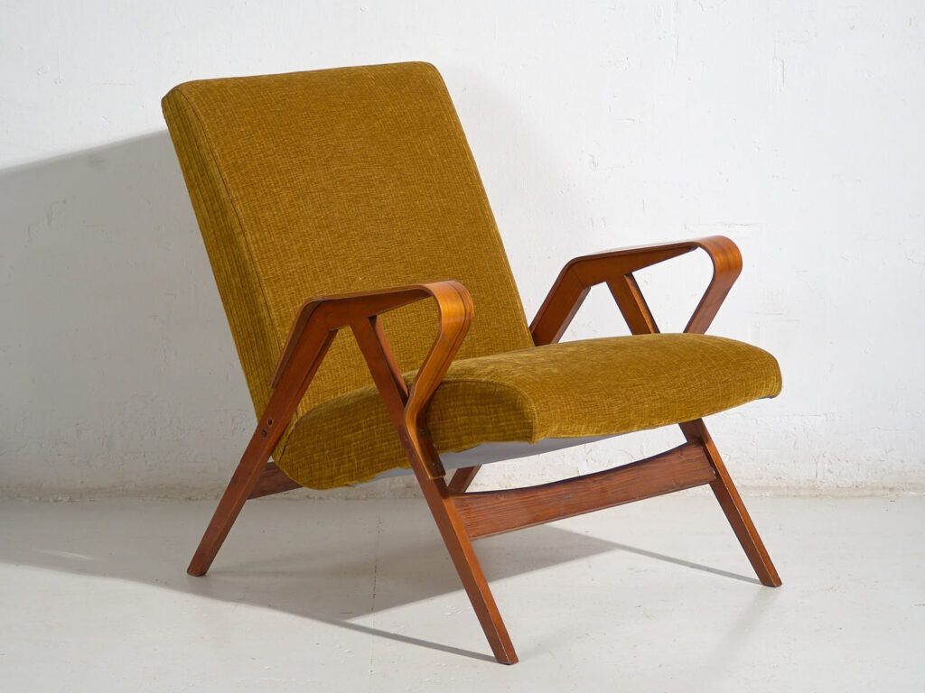 Set Of Two Armchairs And Ottoman – Mid Century Modern (C.1950) photo vintage