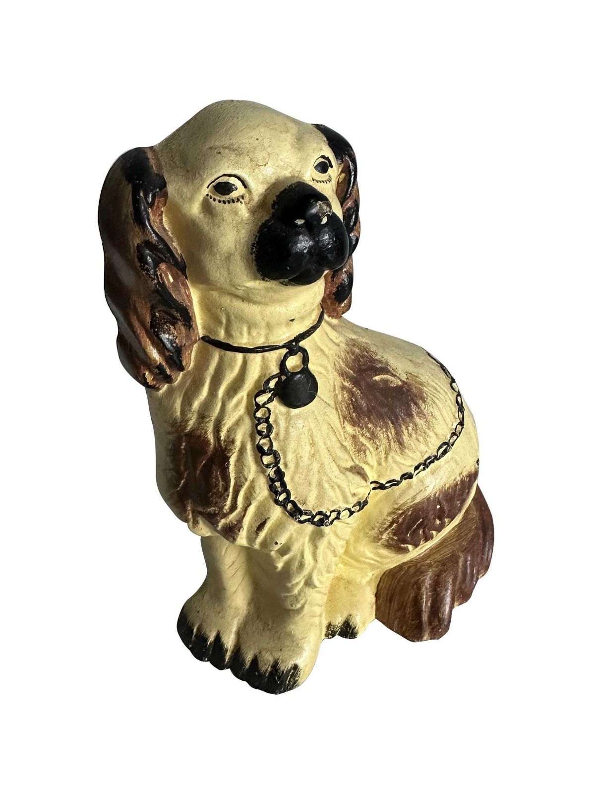 Victorian Pair Of Cast Iron Fireside Dogs / Doorstops   English Hand Painted Late 19th Century photo 280.0