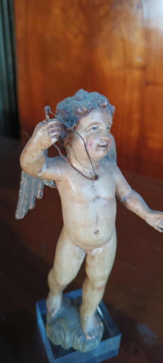 photo furniture Antique Polychrome Wooden Cherub   Italy, 18th Century