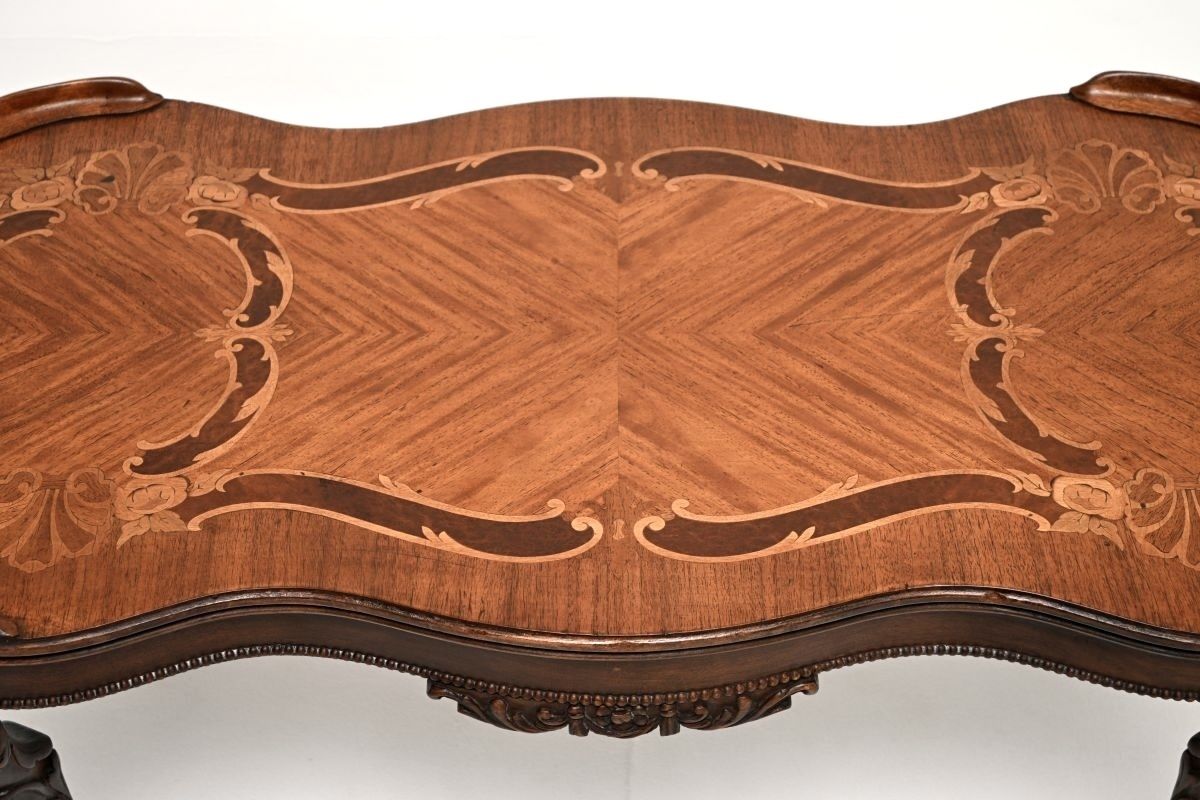Antique French Inlaid Marquetry Coffee Table photo vinterior