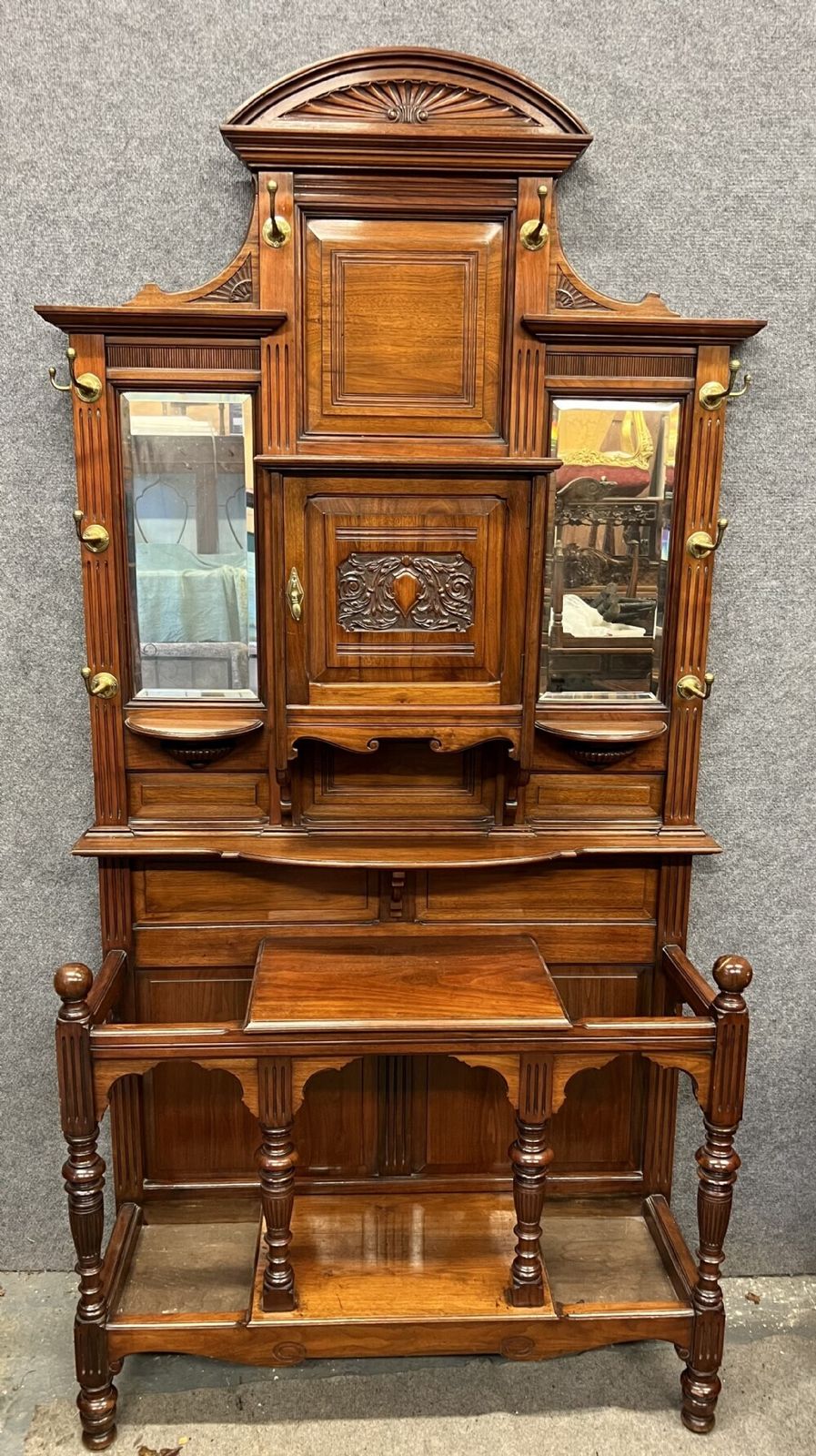 Impressive Good Quality Walnut Hall Stand