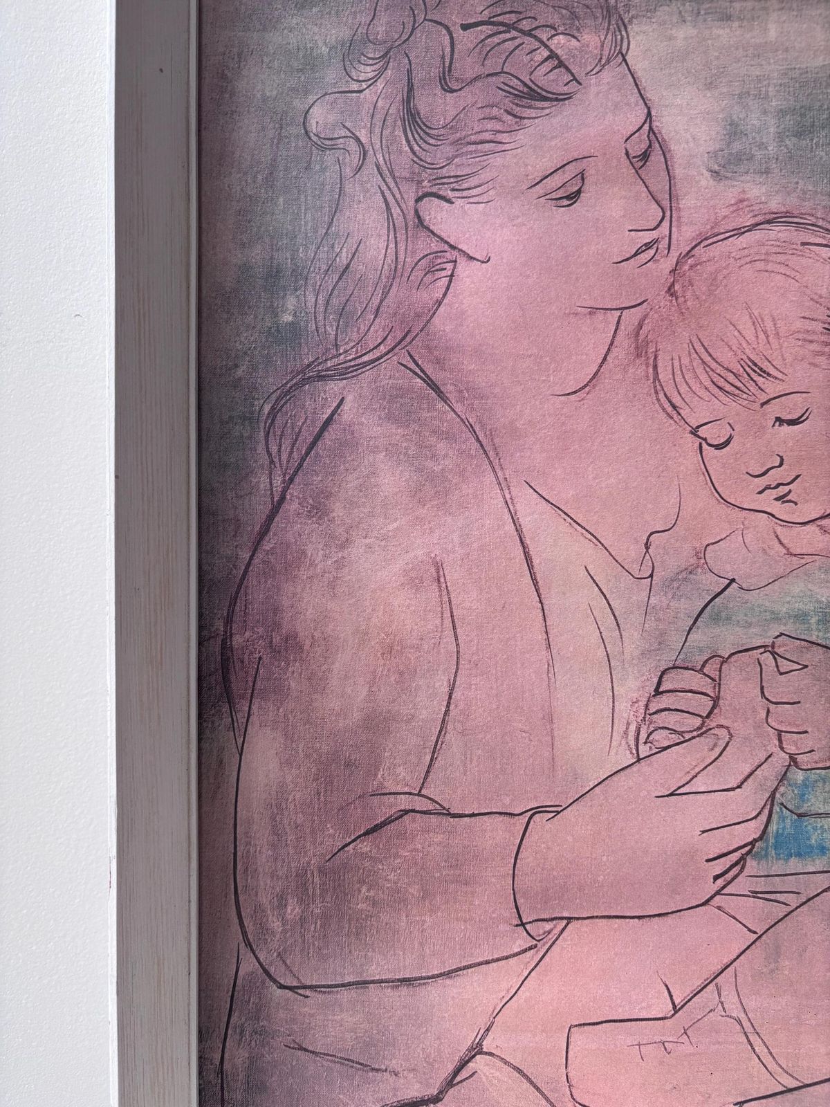 1950s–60s Framed Picasso Mother And Child Print, Mid Century Modern Wall Art, After Picasso photo 72.0
