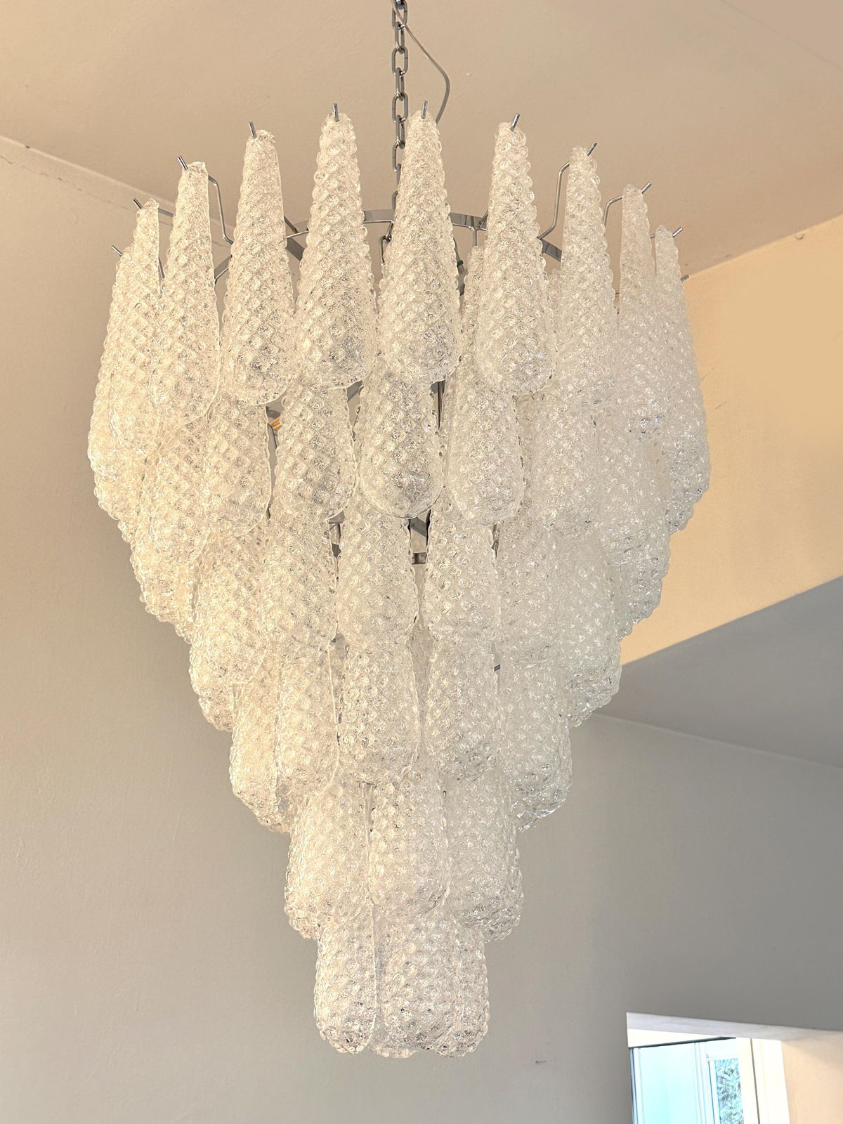 Venetian Luxury Mid Century Modern "Conchiglie" Murano Glass Chandelier photo 7434.0