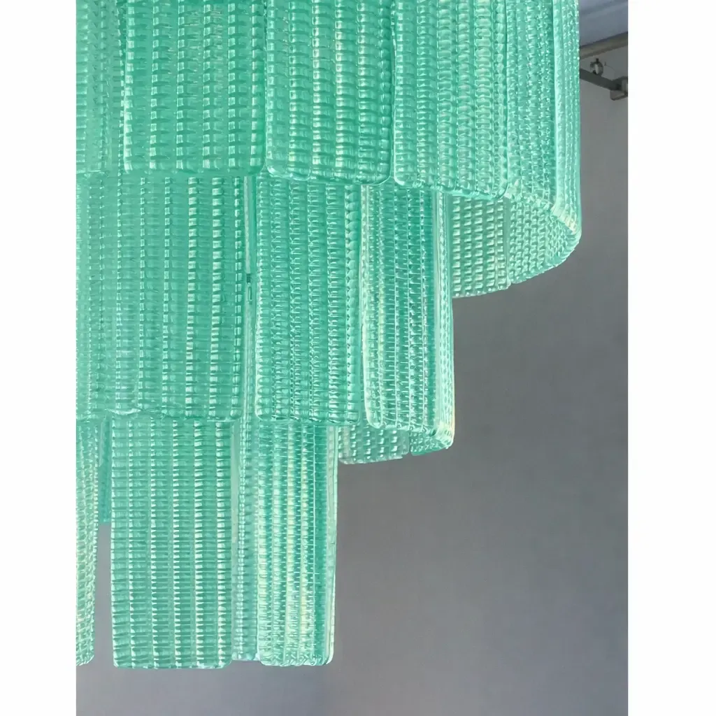 Italian Murano Glass Sputnik Chandelier – Mazzega Inspired, Contemporary Sea Green photo for sale