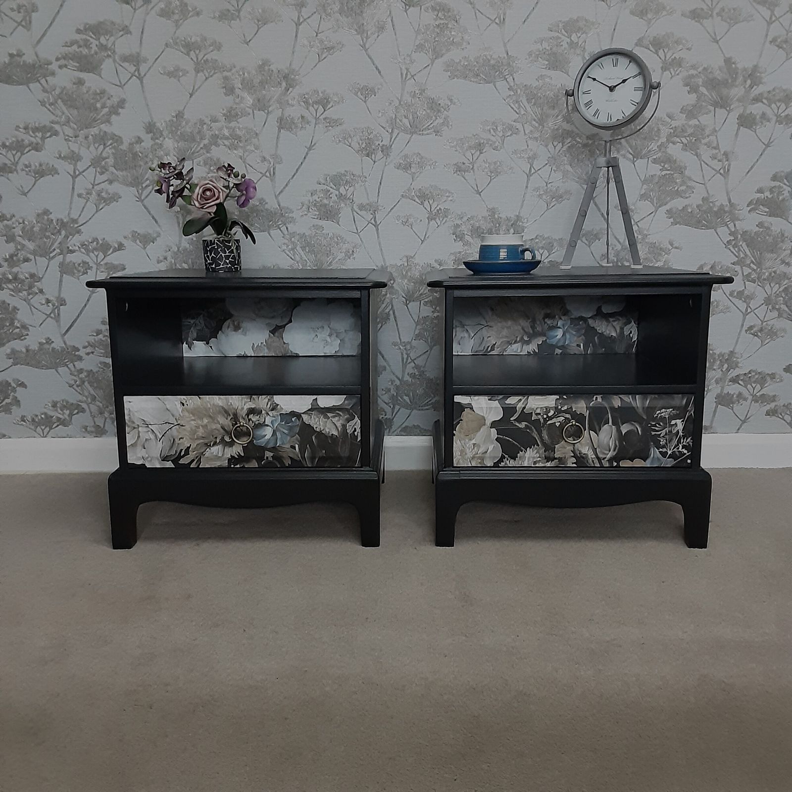 Stag Bedside Cabinets., 1960s, Vintage