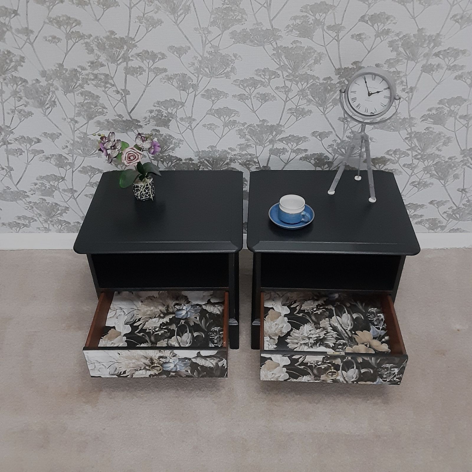Stag Bedside Cabinets., 1960s, Vintage photo buy