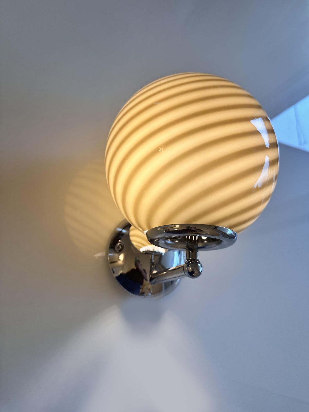 Contemporary Beige And Brown “Rods” Murano Glass Wall Sconces Set Of Two photo for sale