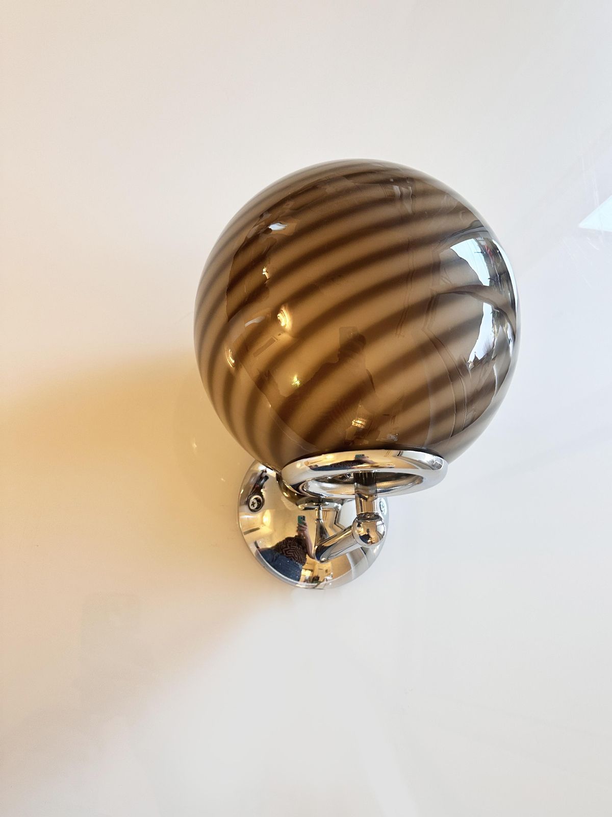 Contemporary Beige And Brown “Rods” Murano Glass Wall Sconces Set Of Two photo 2175.0